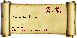 Ruda Noémi névjegykártya